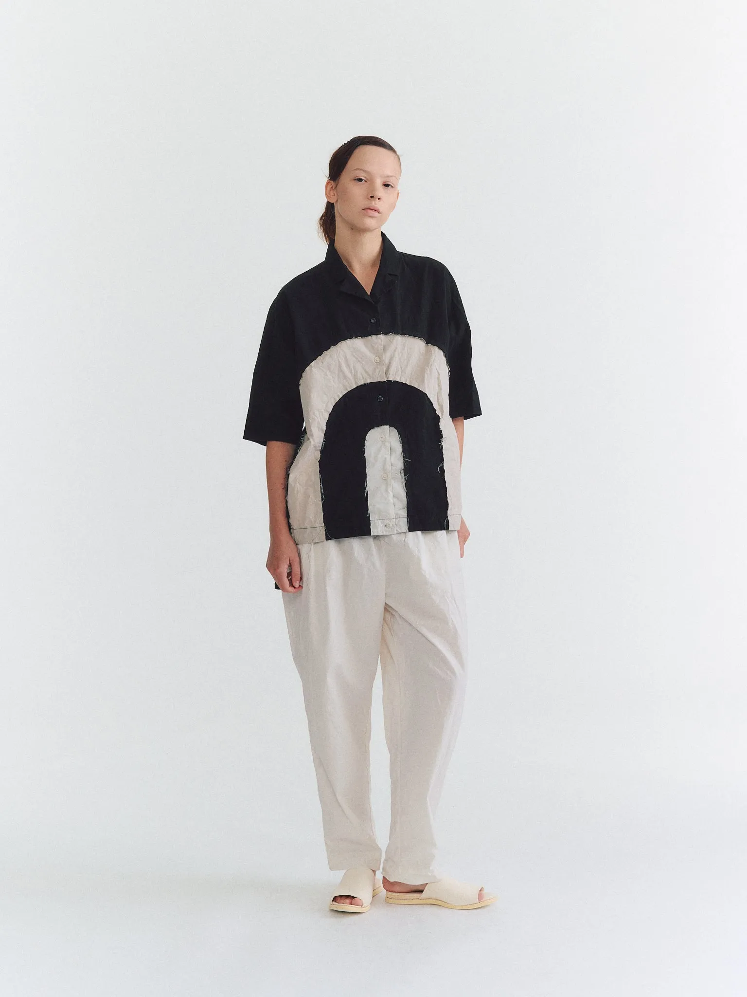 ARCH SHIRT - MIXED FARBICS - BLACK sold by Casey Casey