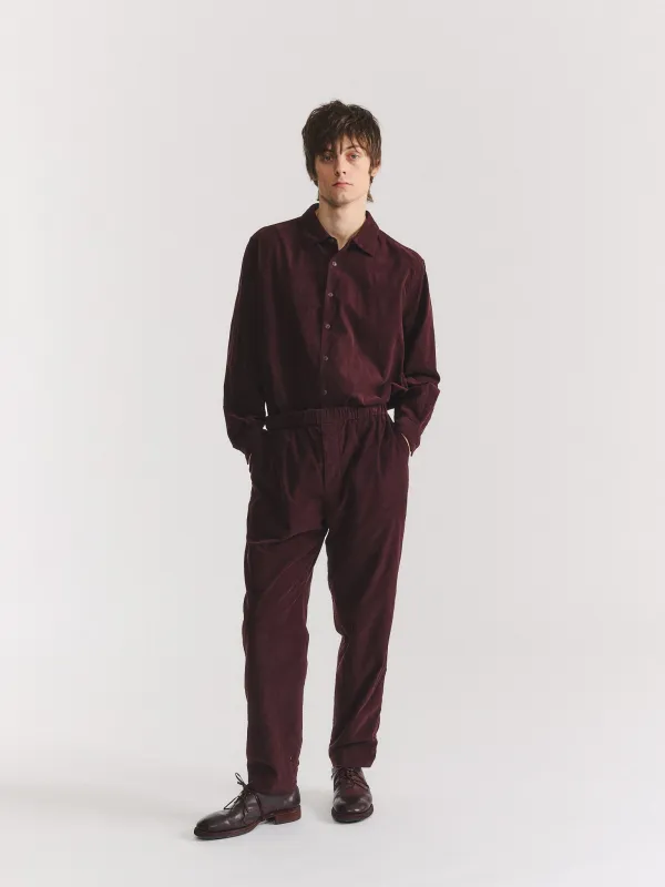 JOG AH PANTS - PIN CORD - BURGUNDY made by Casey Casey