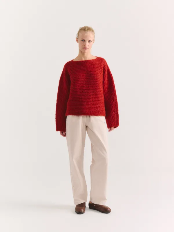SOFT MOH JUMPER - MOHWOOL - RUST made by Casey Casey