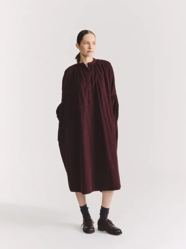 1901 DRESS - PIN CORD - BURGUNDY made by Casey Casey