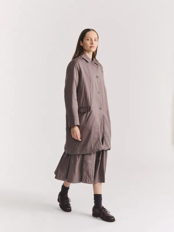 BB PLEAT SKIRT - TWILL COT SILK - CLAY made by Casey Casey