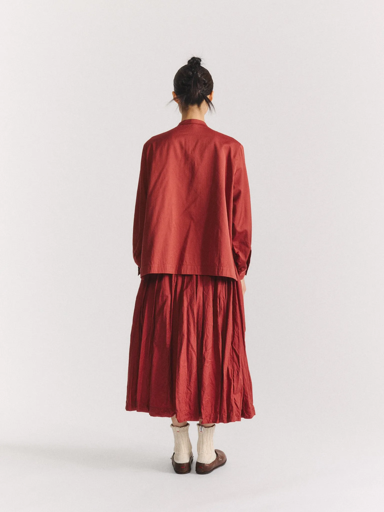 BIGGY GRANDAD SHIRT - TWILL COT SILK - BRICK sold by Casey Casey product image thumbnail 4