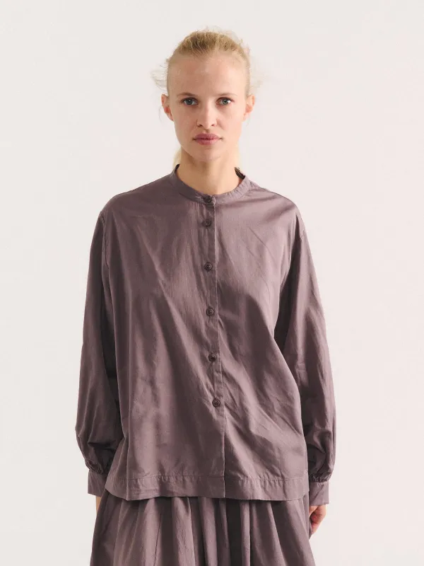 BIGGY GRANDAD SHIRT - TWILL COT SILK - CLAY made by Casey Casey