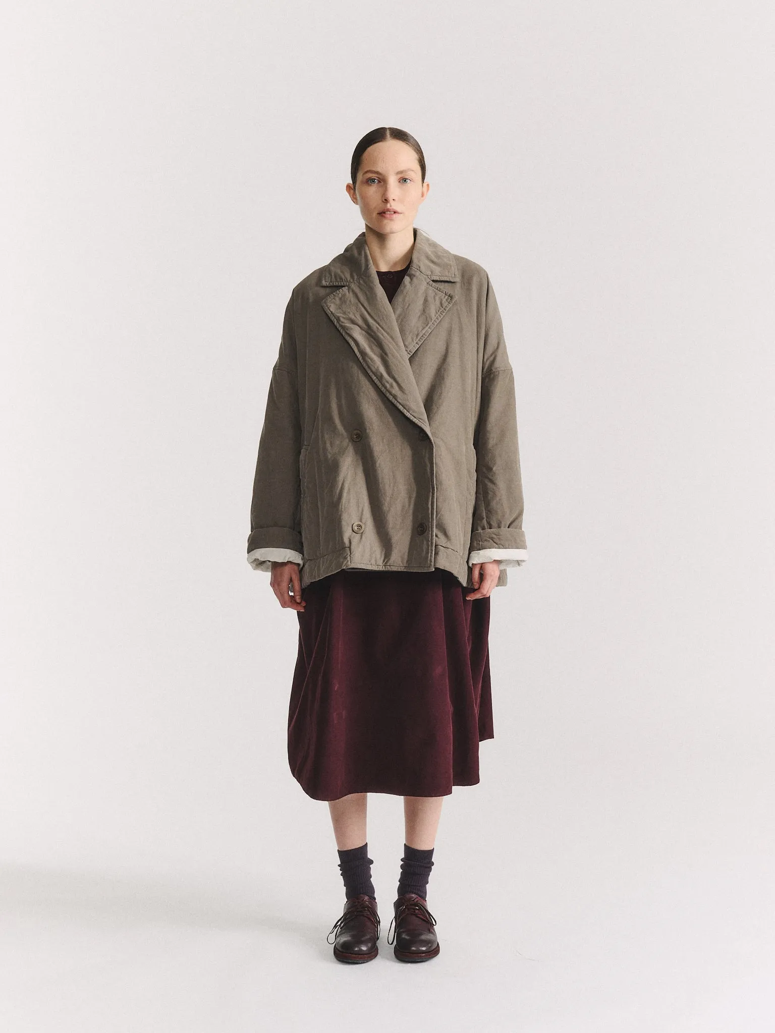LUNA SHORT COAT - PIN CORD - LIGHT KHAKI sold by Casey Casey product image thumbnail 2
