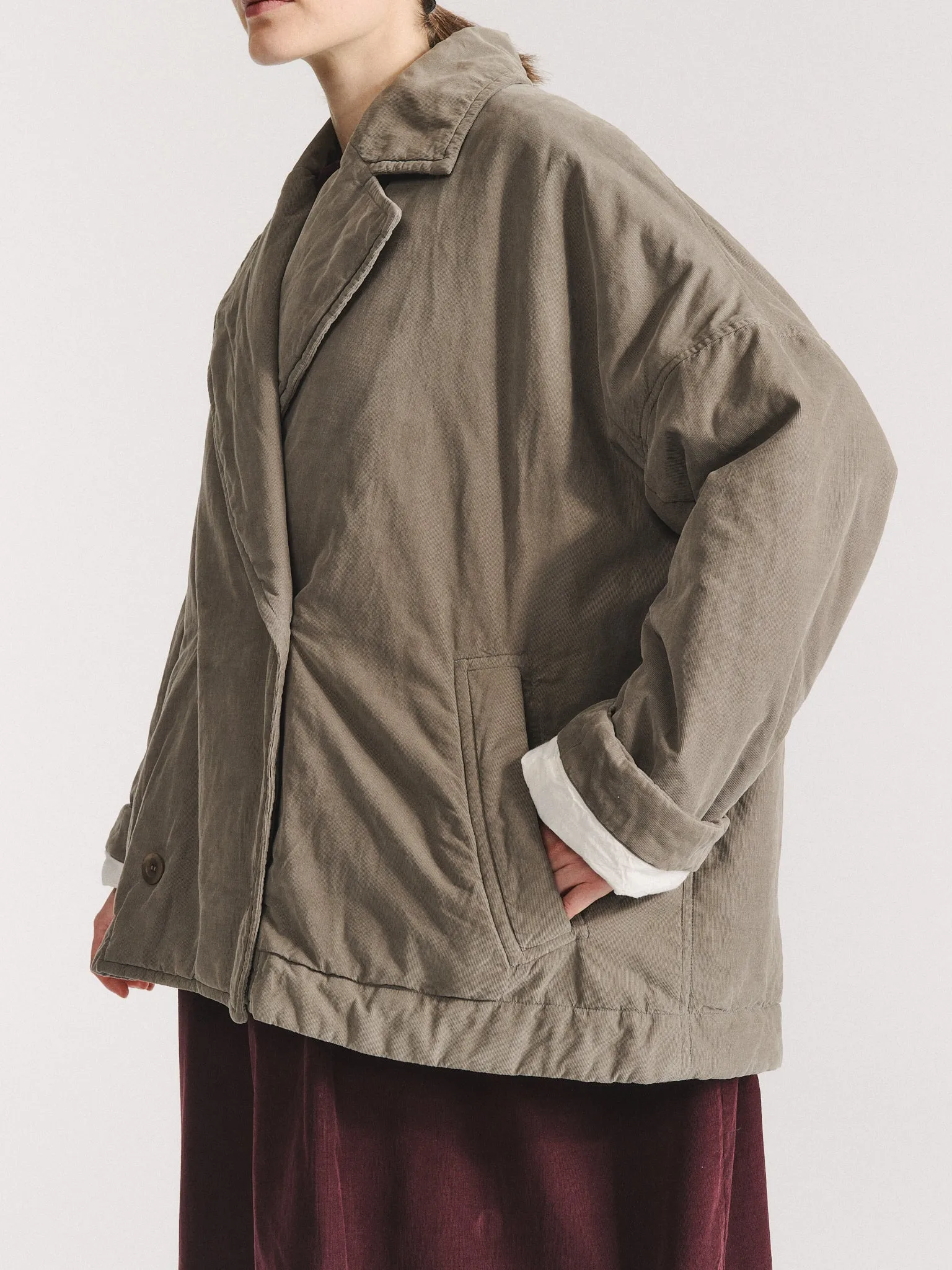 LUNA SHORT COAT - PIN CORD - LIGHT KHAKI sold by Casey Casey product image thumbnail 5