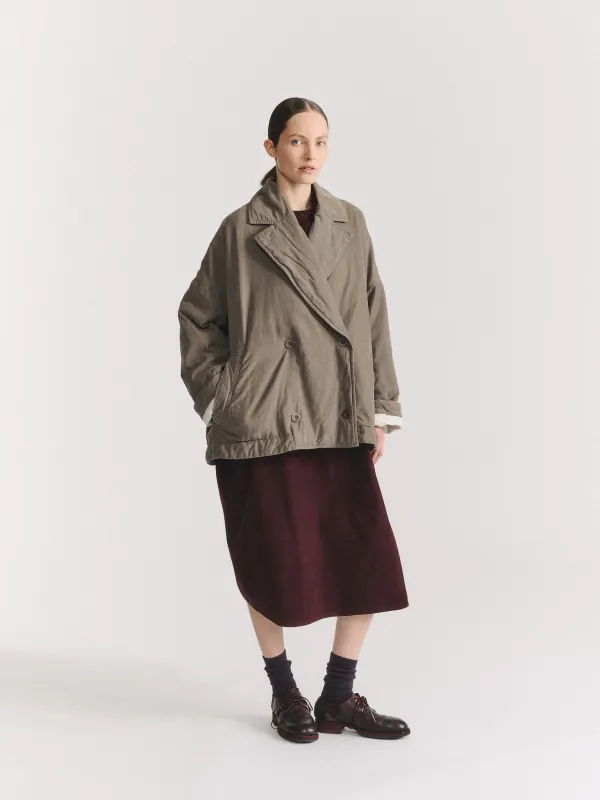 LUNA SHORT COAT - PIN CORD - LIGHT KHAKI made by Casey Casey