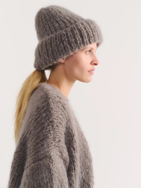 BEANIE - MOHAIR - KHAKI made by Casey Casey