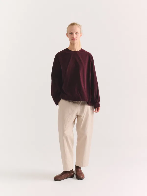 BIGGY TOP - PIN CORD - BURGUNDY made by Casey Casey