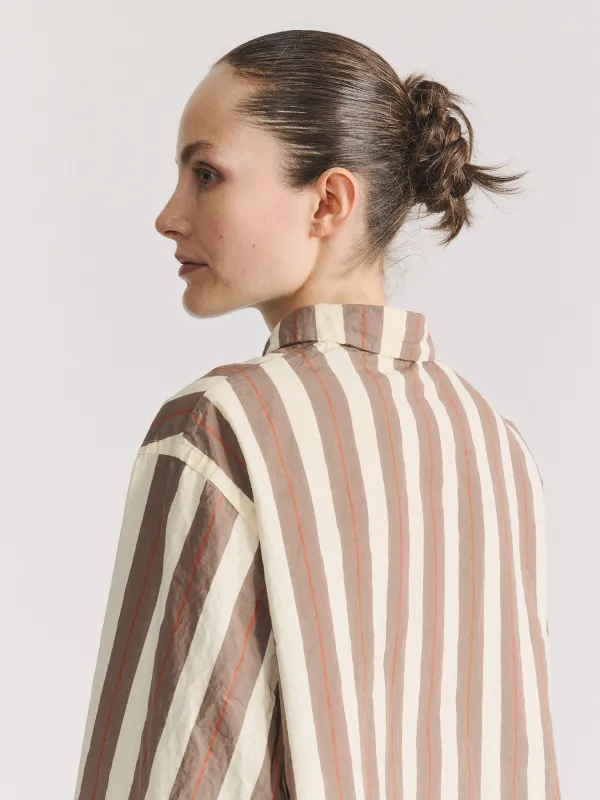 BIGGY SHIRT - PAPER COT STRIPE - BEIGE STRIPE made by Casey Casey