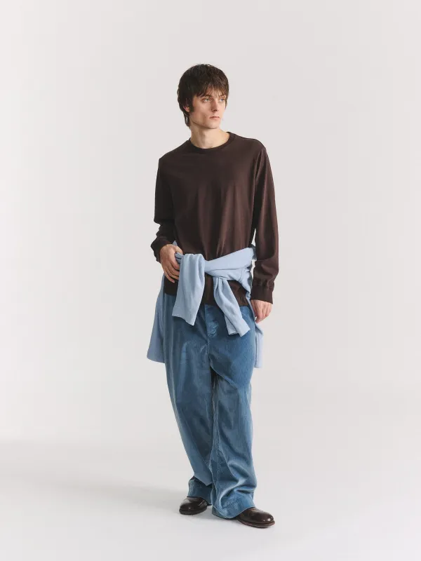 FELIX LONG SLEEVES T-SHIRT - HEAVY JERSEY - DARK BROWN made by Casey Casey