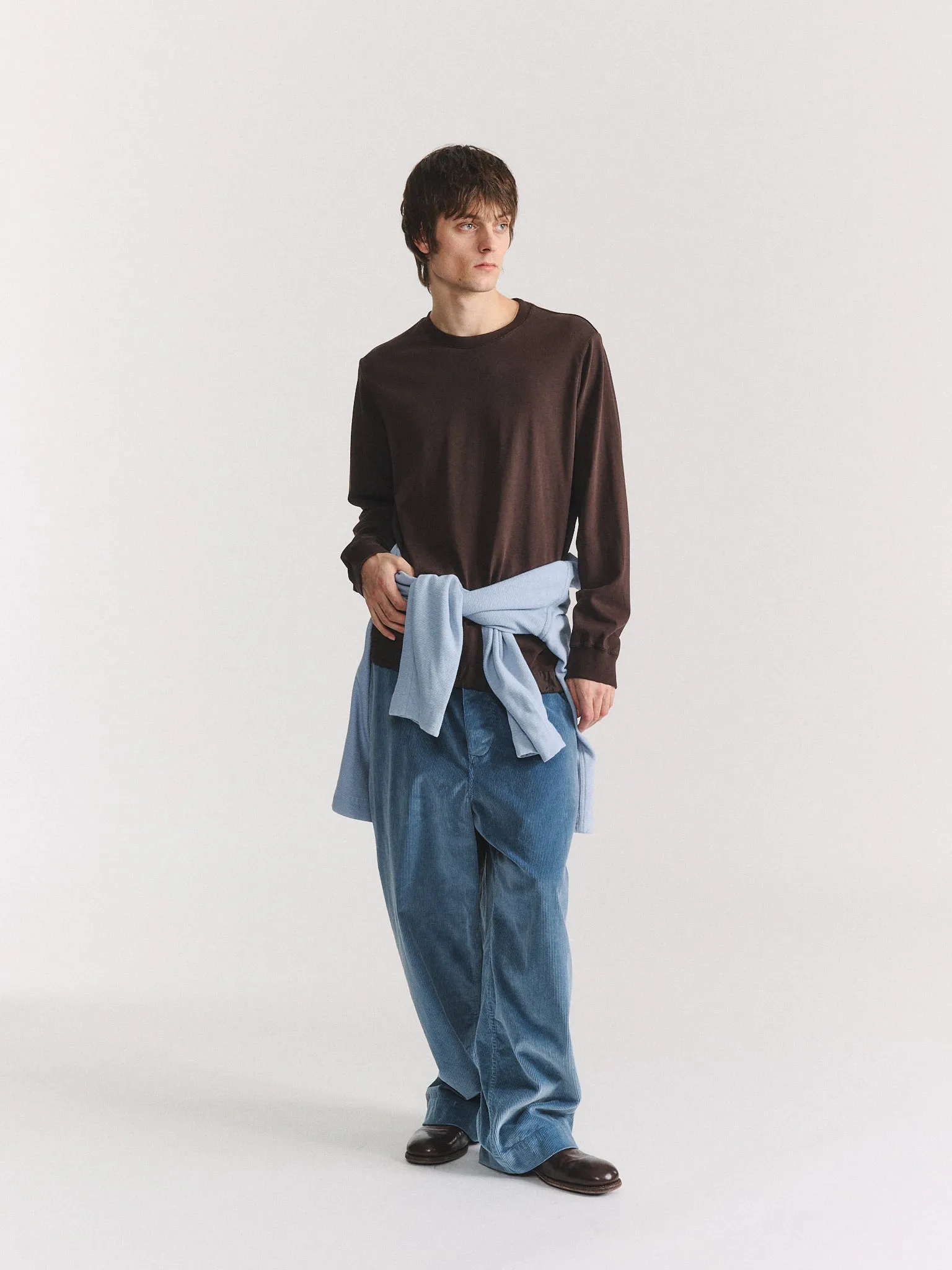FELIX LONG SLEEVES T-SHIRT - HEAVY JERSEY - DARK BROWN sold by Casey Casey