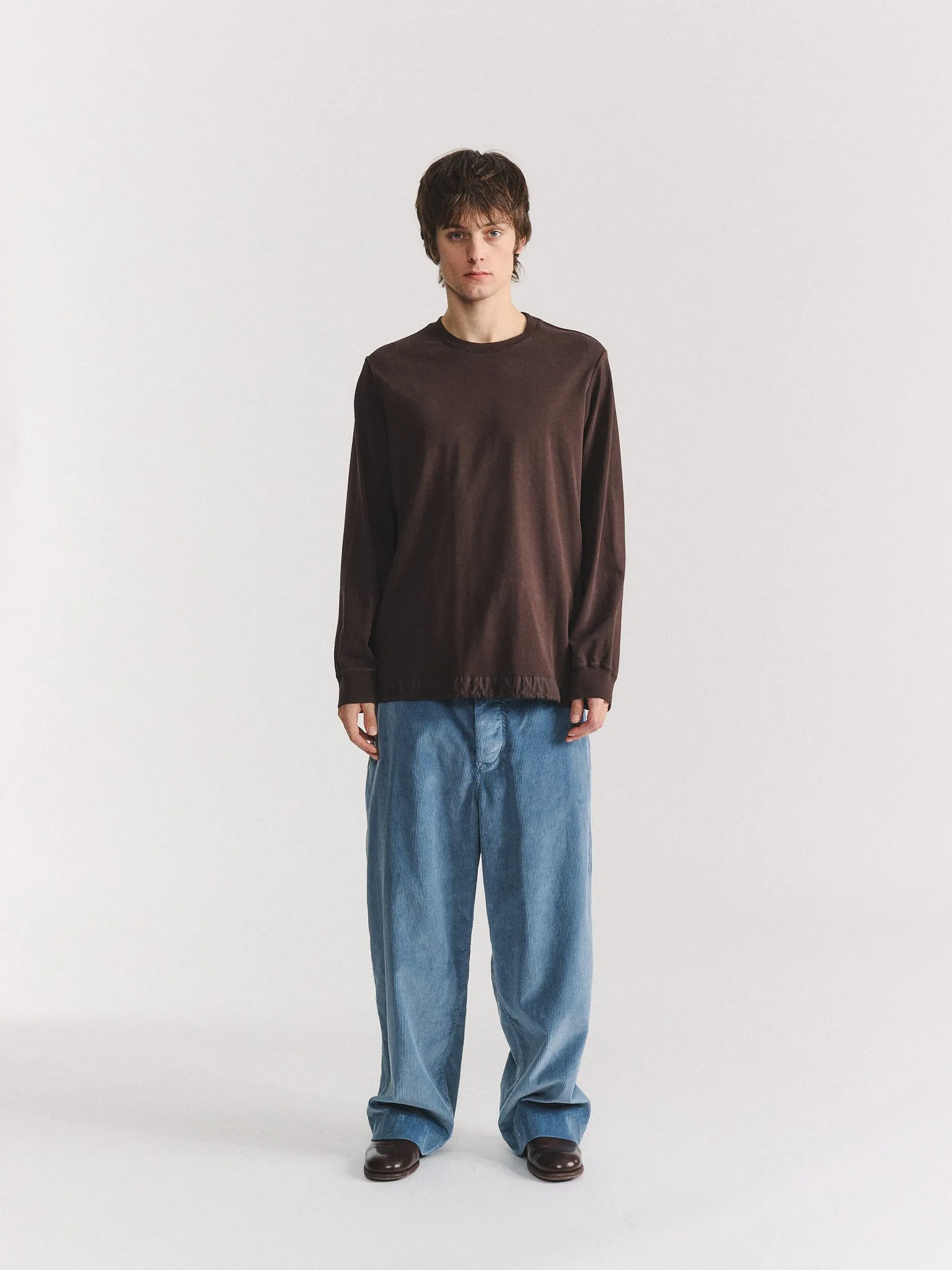 FELIX LONG SLEEVES T-SHIRT - HEAVY JERSEY - DARK BROWN sold by Casey Casey product image thumbnail 2