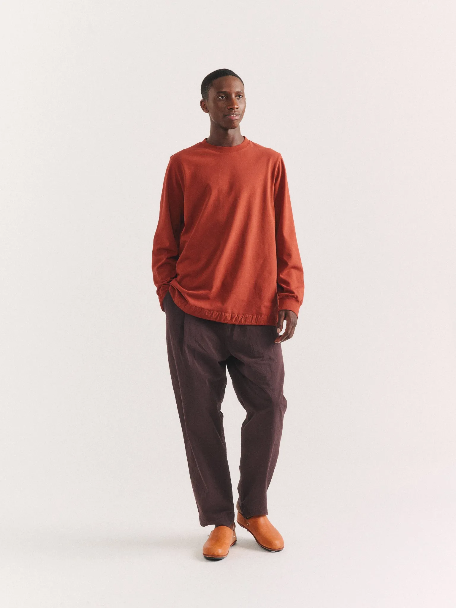 FELIX LONG SLEEVES T-SHIRT - HEAVY JERSEY - TERRACOTTA sold by Casey Casey product image thumbnail 2
