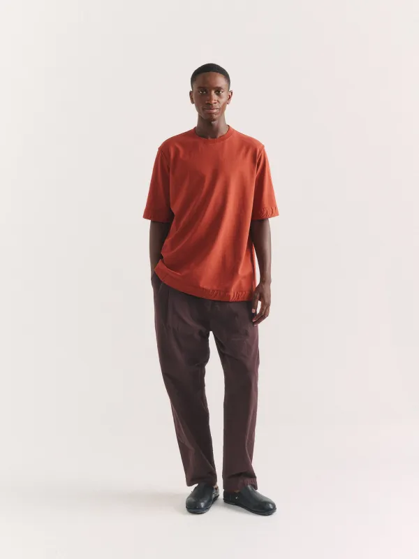 FELIX SHORT SLEEVES T-SHIRT - HEAVY JERSEY - TERRACOTTA made by Casey Casey