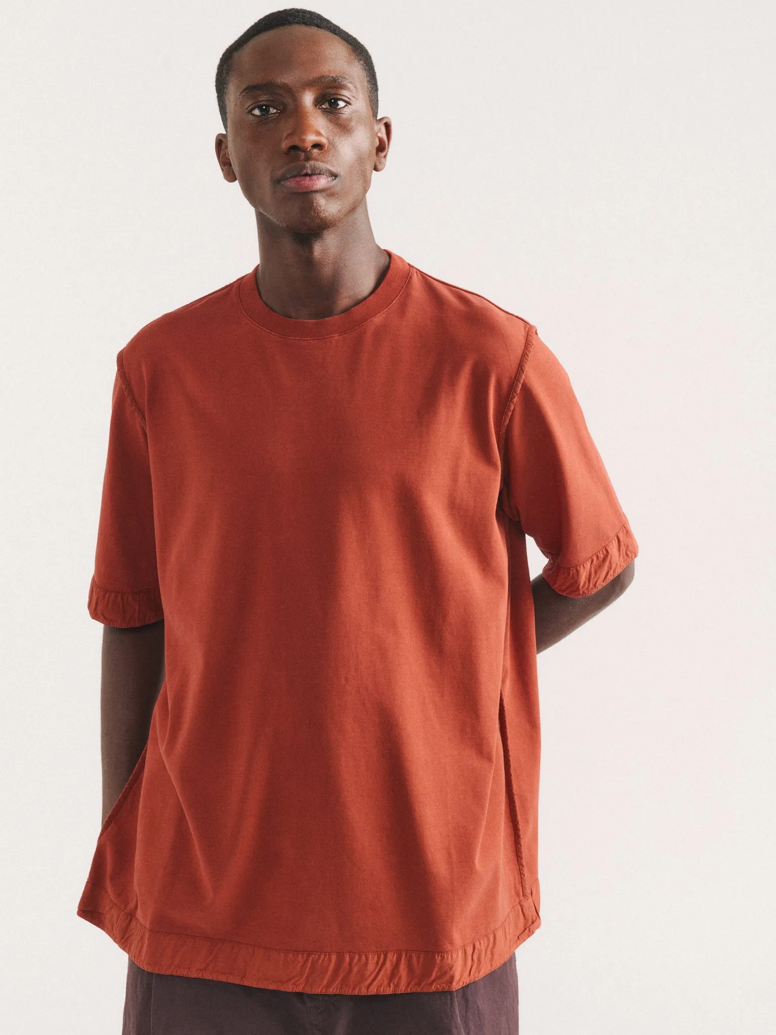 FELIX SHORT SLEEVES T-SHIRT - HEAVY JERSEY - TERRACOTTA sold by Casey Casey product image thumbnail 5