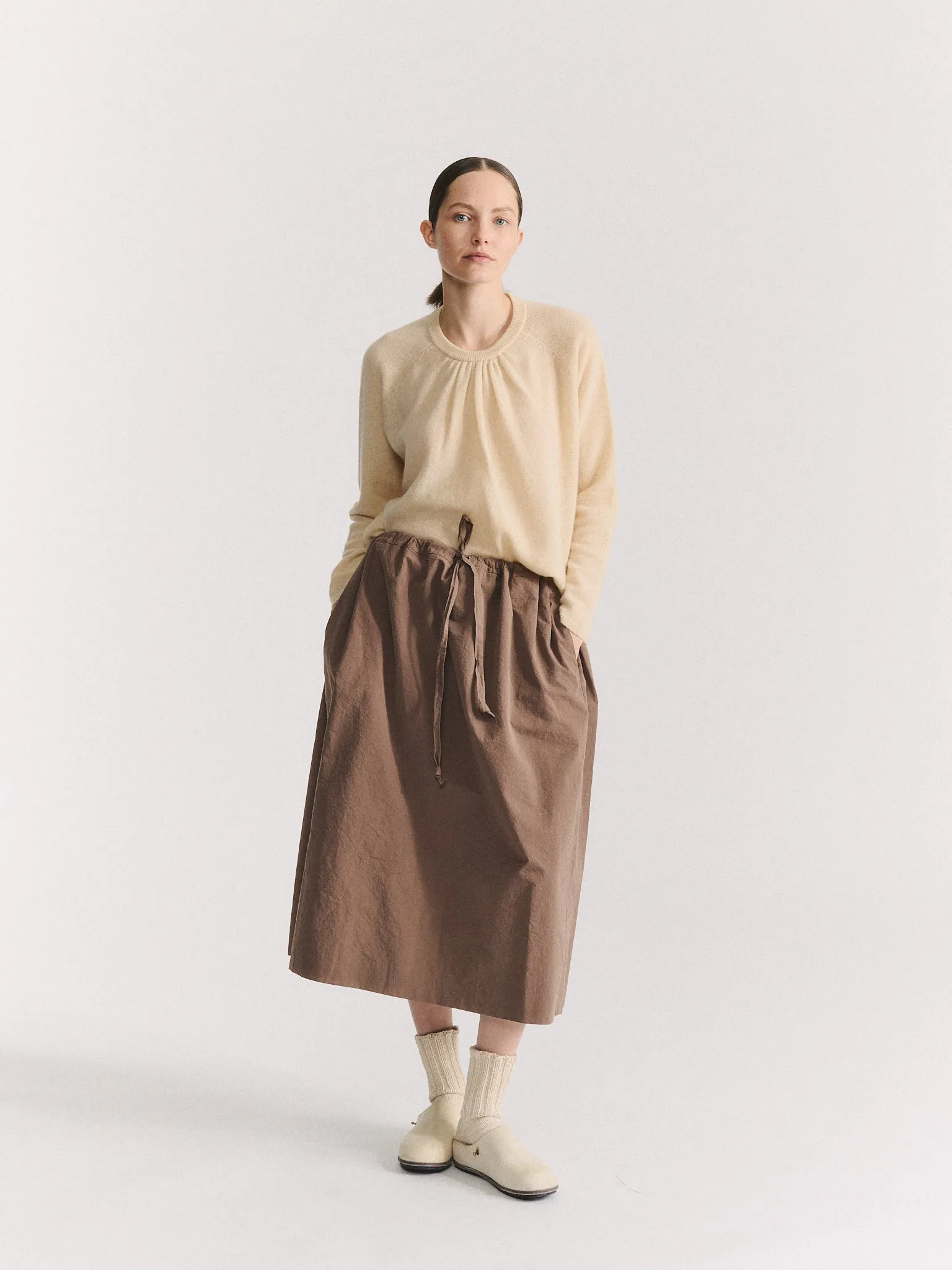 JENNIE SKIRT - PAPER COT - CLAY sold by Casey Casey