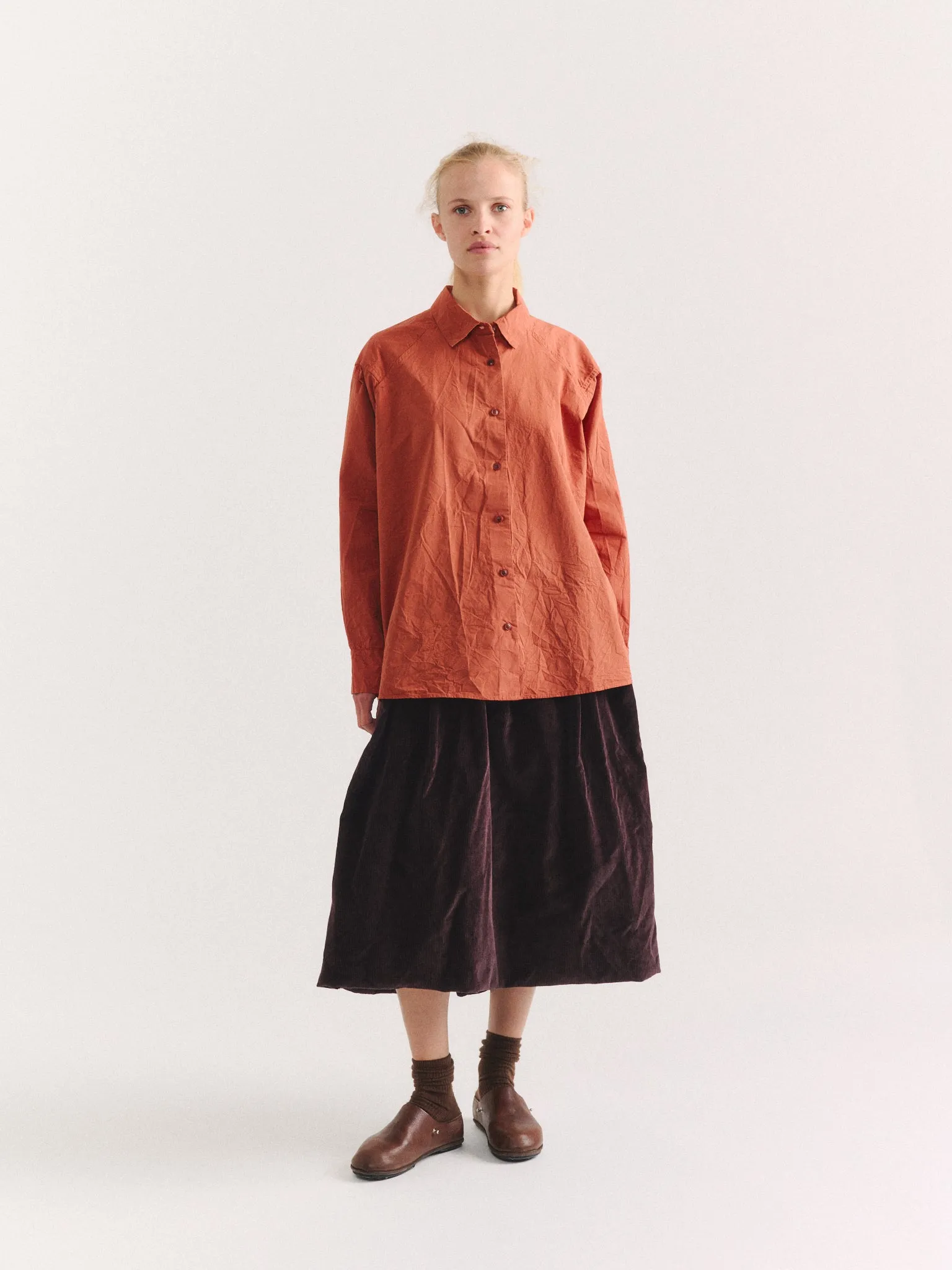 DRAYS TRAVAIL SHIRT - PAPER COT - BRICK sold by Casey Casey product image thumbnail 2