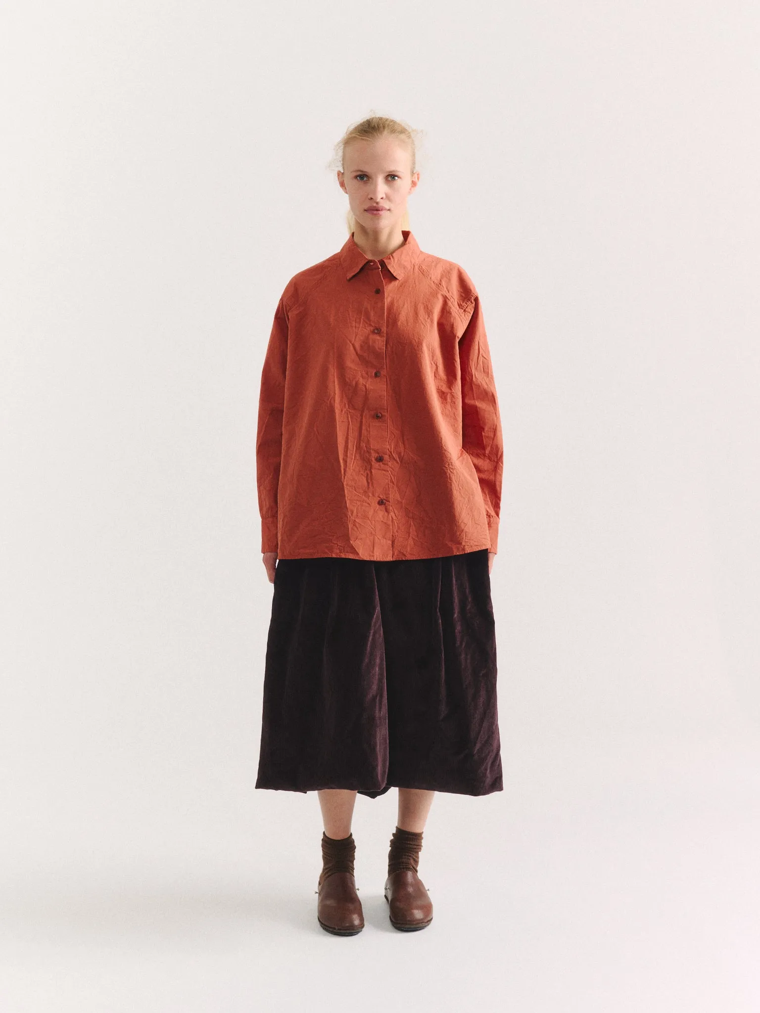 DRAYS TRAVAIL SHIRT - PAPER COT - BRICK sold by Casey Casey product image thumbnail 5