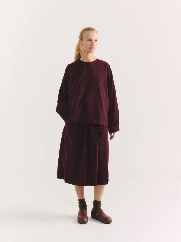 ROSE SKIRT - PIN CORD - BURGUNDY made by Casey Casey