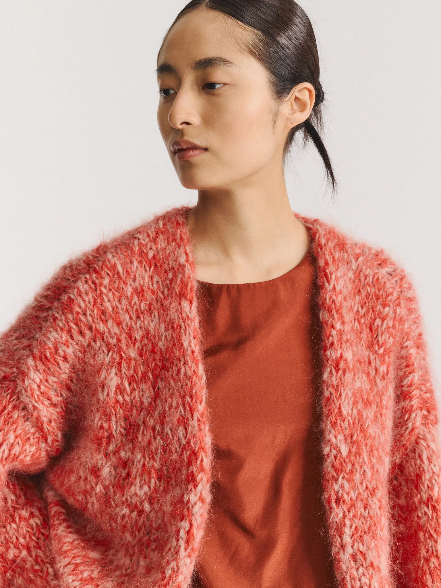 SHORT CARDIGAN - MOHAIR - ECRU/CORAIL sold by Casey Casey product image thumbnail 5