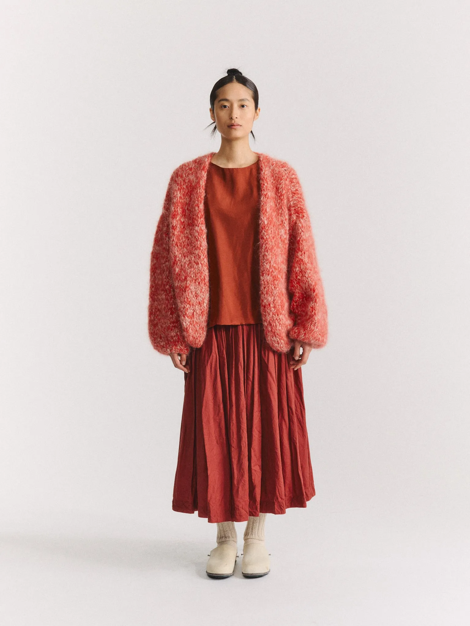 SHORT CARDIGAN - MOHAIR - ECRU/CORAIL sold by Casey Casey product image thumbnail 2