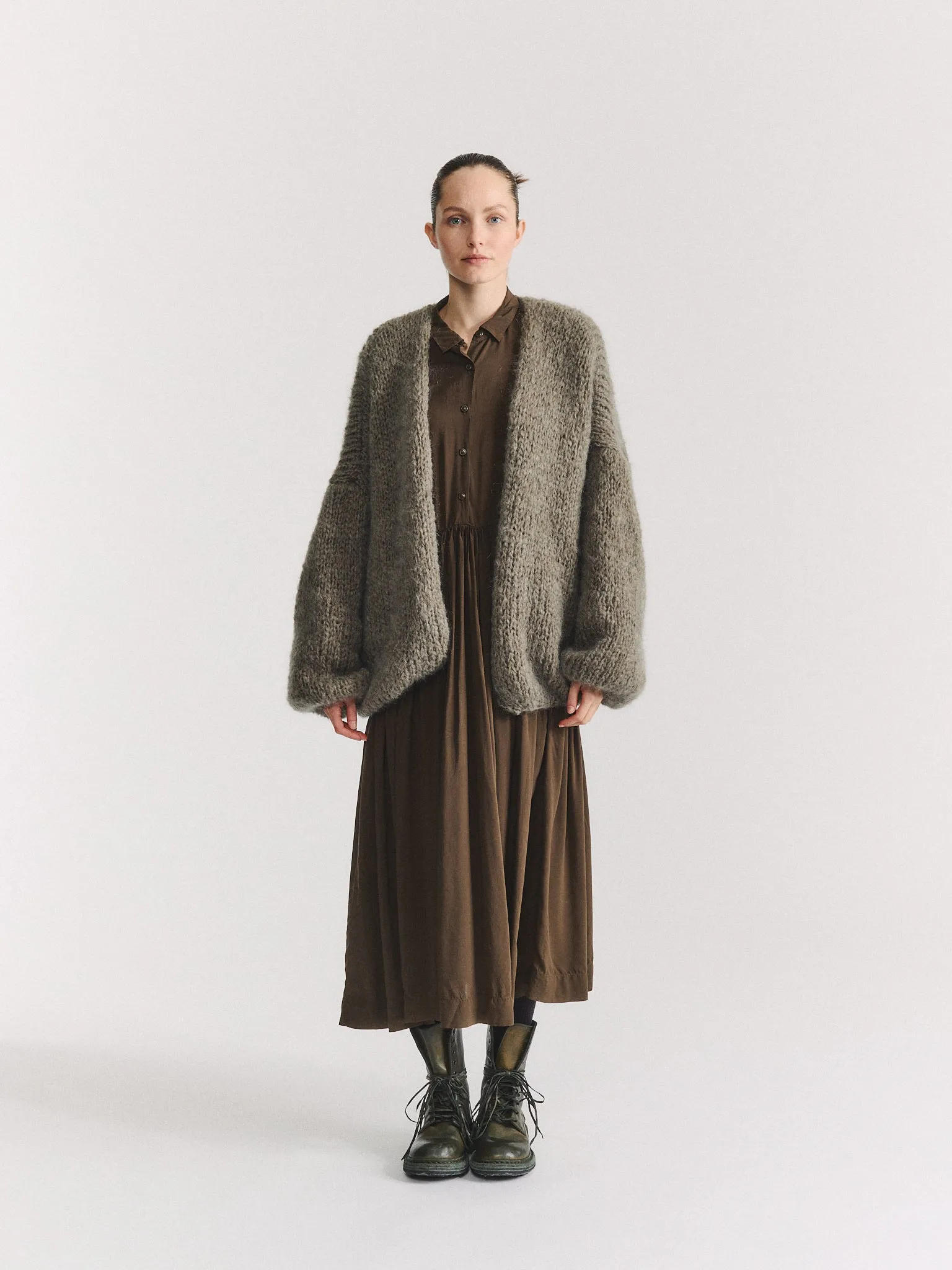 SHORT CARDIGAN - MOHAIR - KHAKI sold by Casey Casey product image thumbnail 2