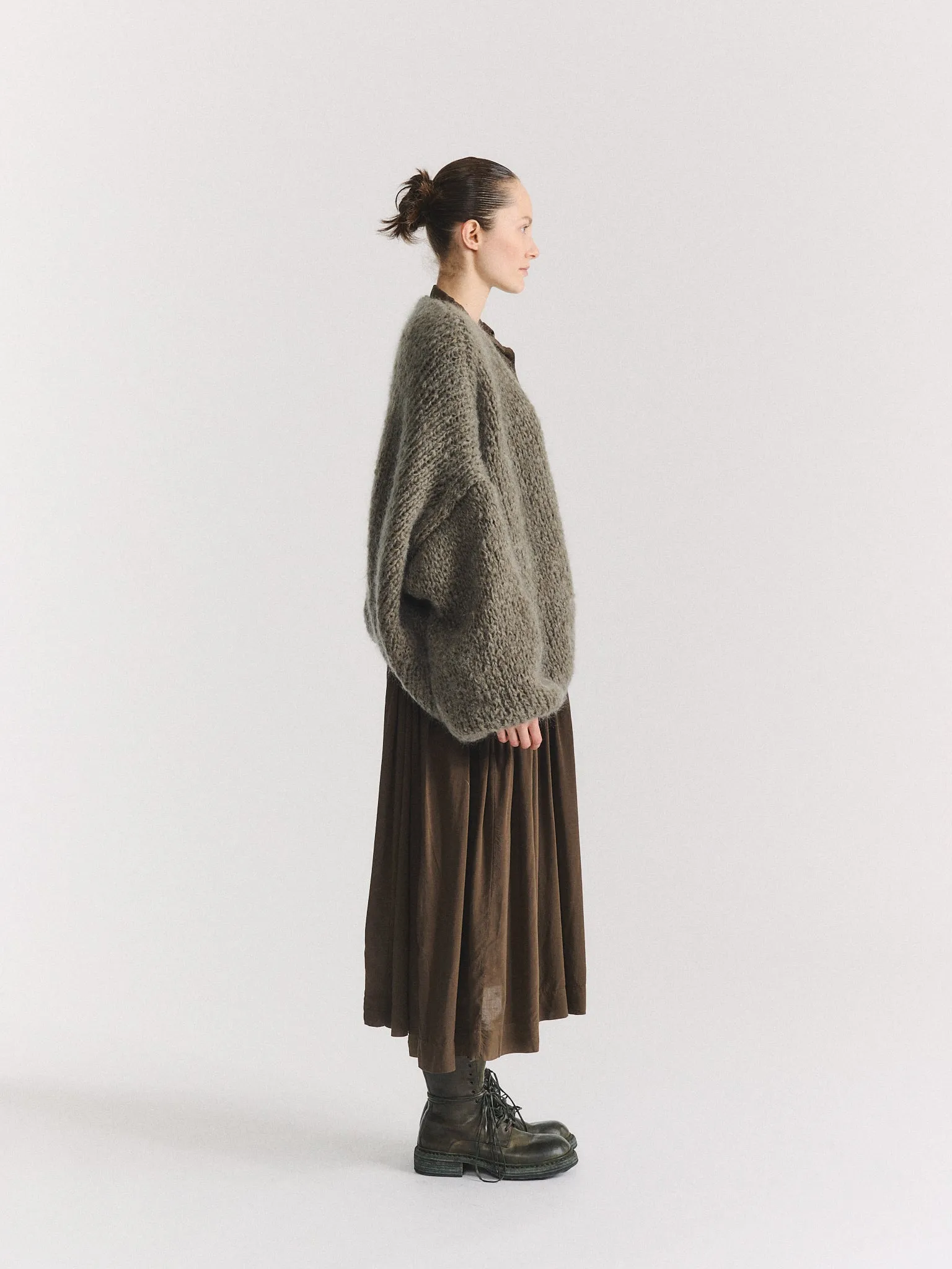 SHORT CARDIGAN - MOHAIR - KHAKI sold by Casey Casey product image thumbnail 3