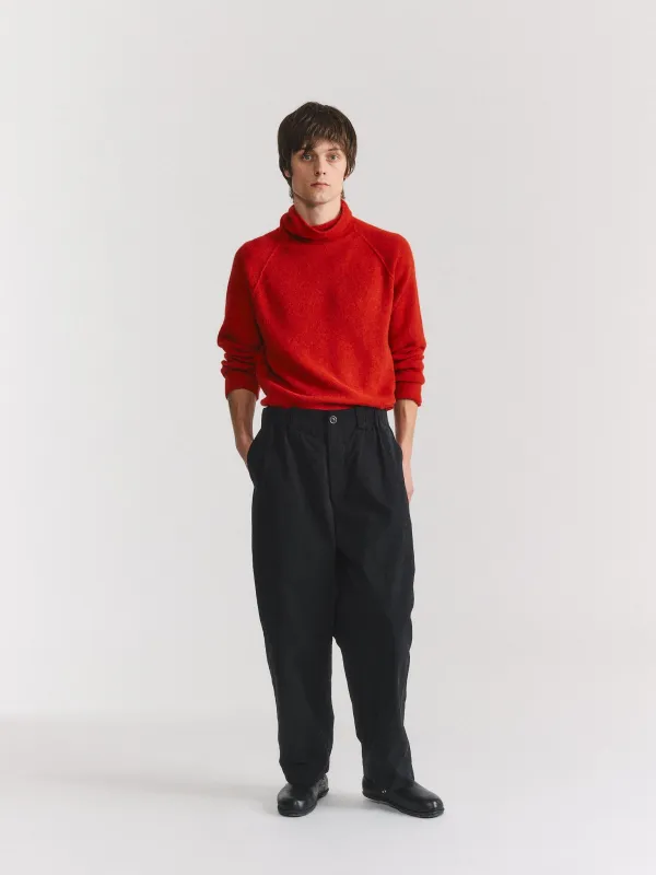 WARREN PANT - DOUBLE COT - BLACK made by Casey Casey