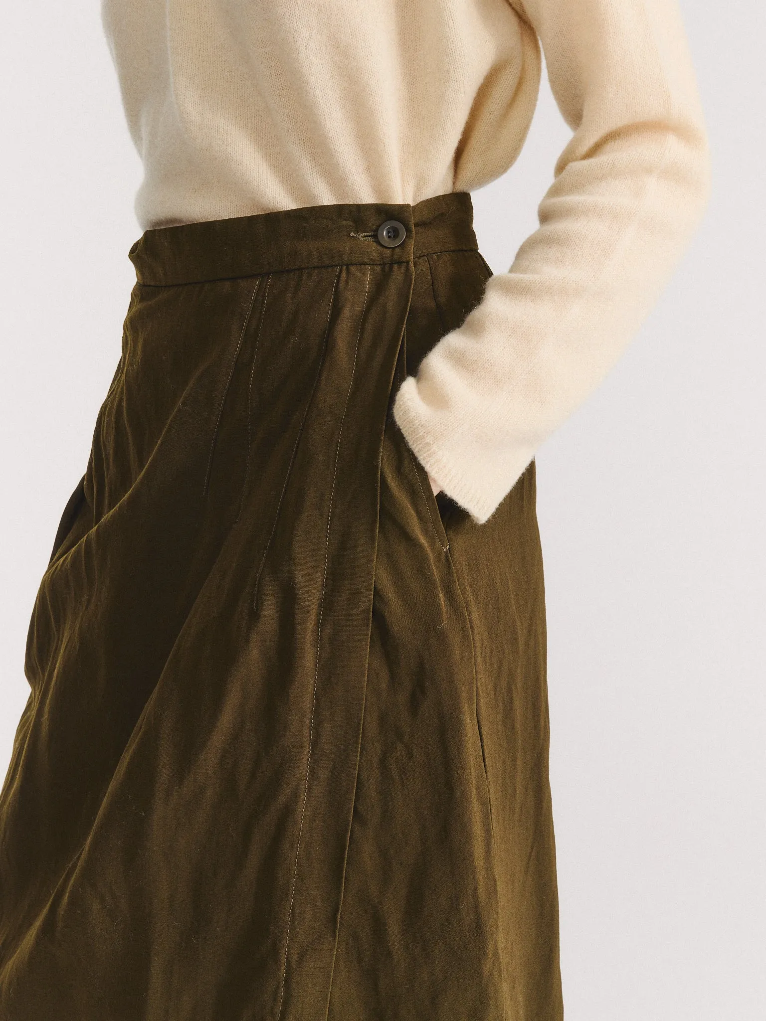 AURELIE SKIRT - DRY WOOL - KHAKI sold by Casey Casey product image thumbnail 5