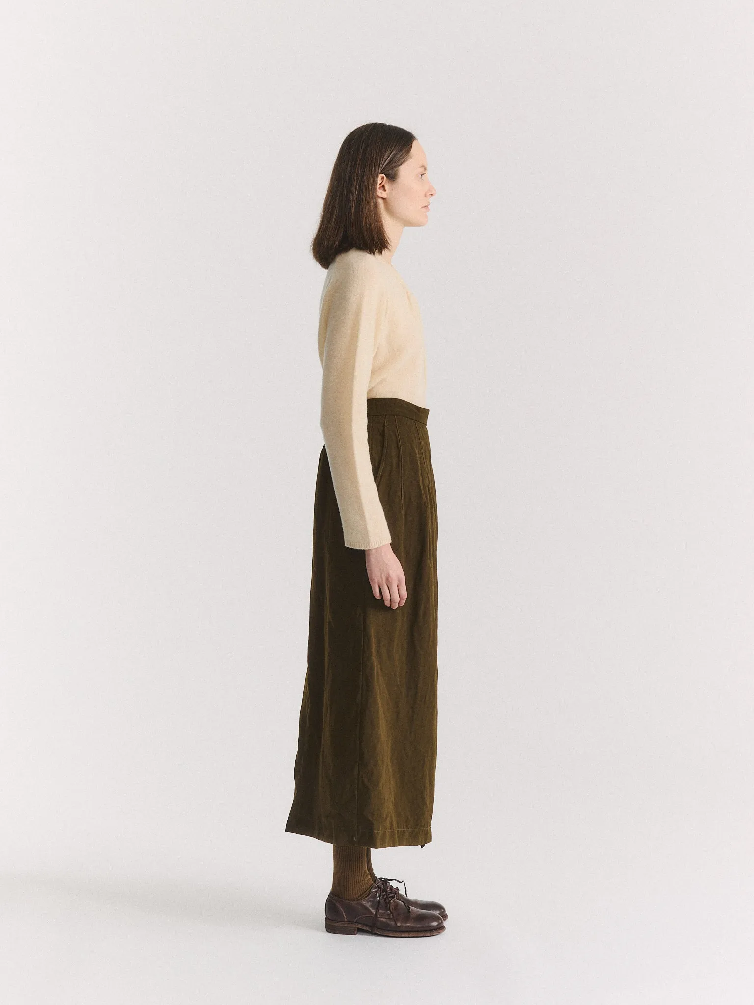 AURELIE SKIRT - DRY WOOL - KHAKI sold by Casey Casey product image thumbnail 3