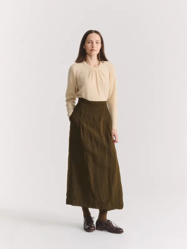 AURELIE SKIRT - DRY WOOL - KHAKI made by Casey Casey