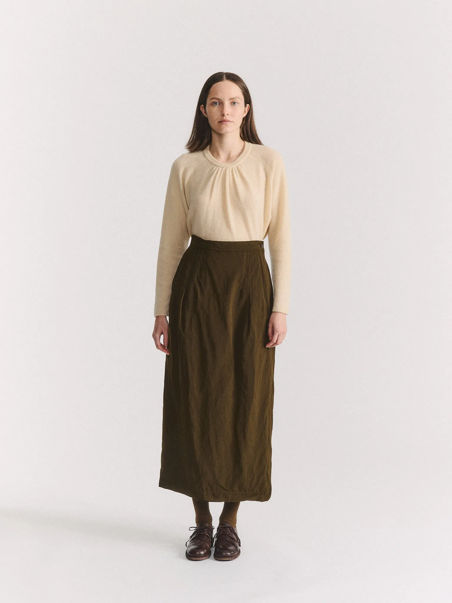 AURELIE SKIRT - DRY WOOL - KHAKI sold by Casey Casey product image thumbnail 2