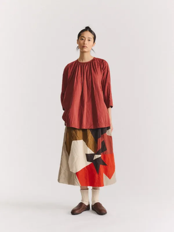 FLORAL PATCHWORK SKIRT - L WAX - MIXED COLORS made by Casey Casey