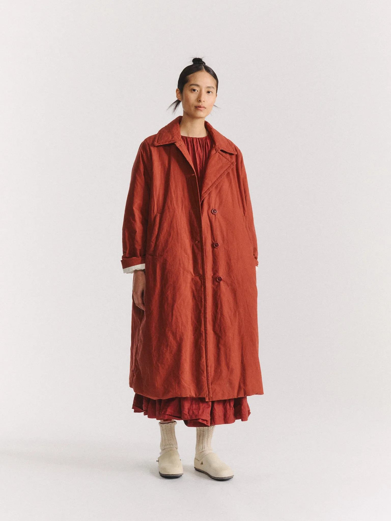 SALLY COAT - L WAX - TERRACOTTA sold by Casey Casey