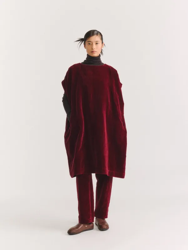 FRANCESCA TUNIC - MID VELVET - PRUNE made by Casey Casey