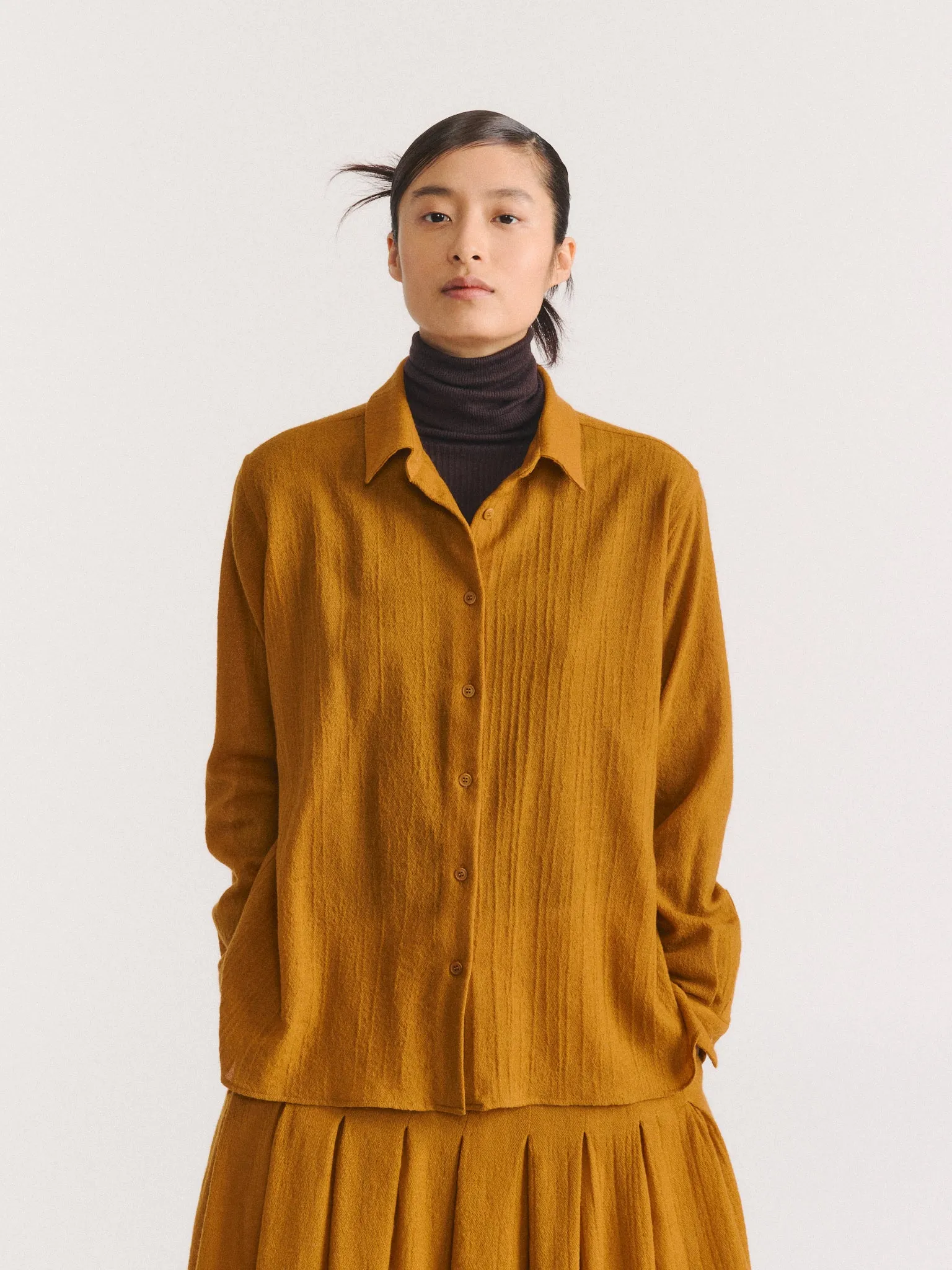 MARIA SHIRT - OPEN WEAVE - GOLD sold by Casey Casey product image thumbnail 5