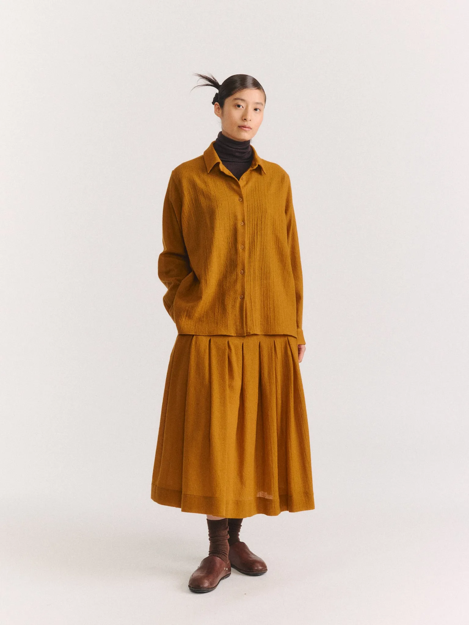 MARIA SHIRT - OPEN WEAVE - GOLD sold by Casey Casey