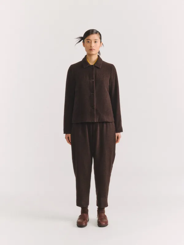 ZWAG PANT - PIN CHECK - BROWN CHECK made by Casey Casey