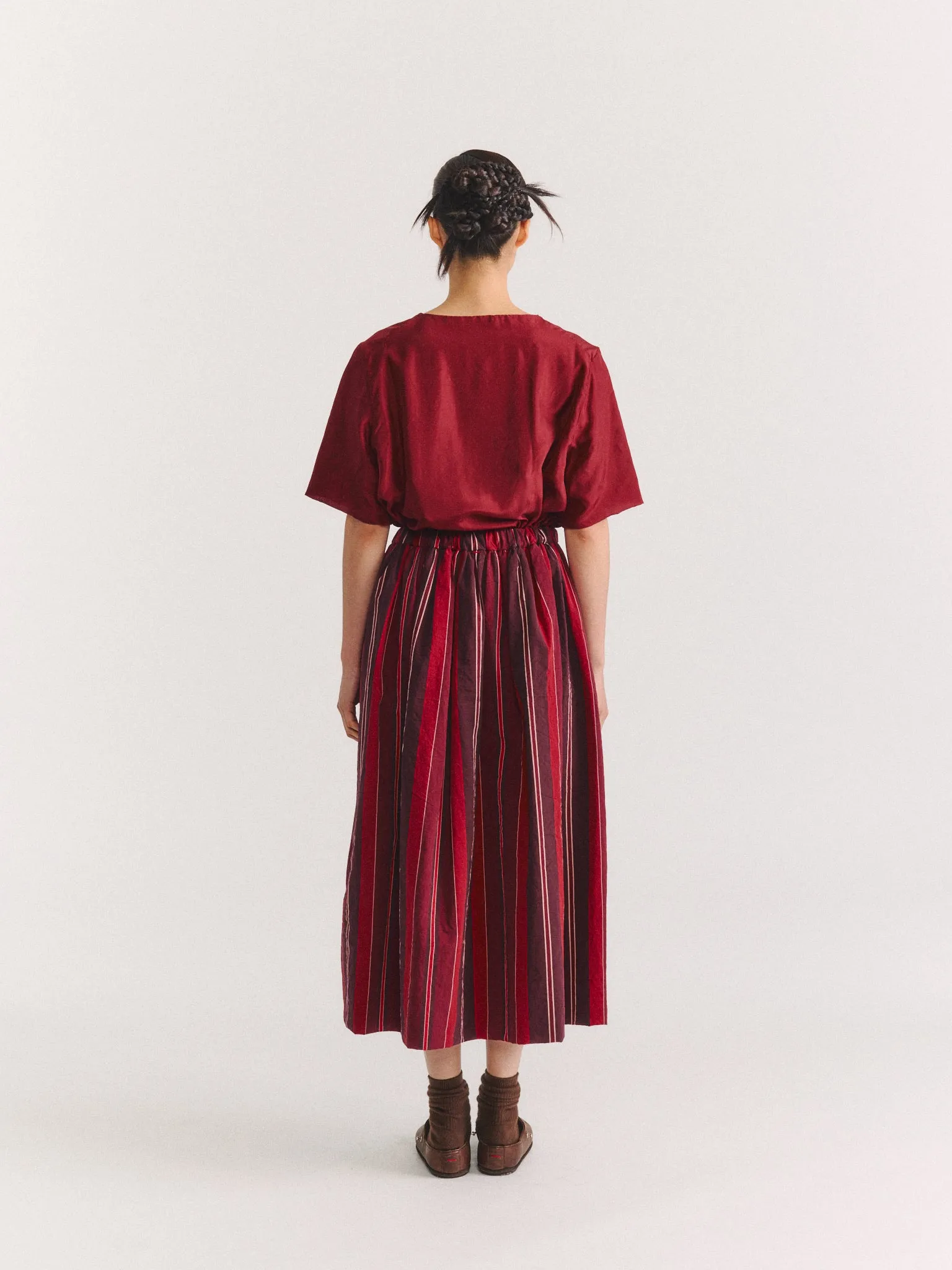 JENNIE SKIRT - PAPER COT STRIPE - REDS STRIPES sold by Casey Casey product image thumbnail 4
