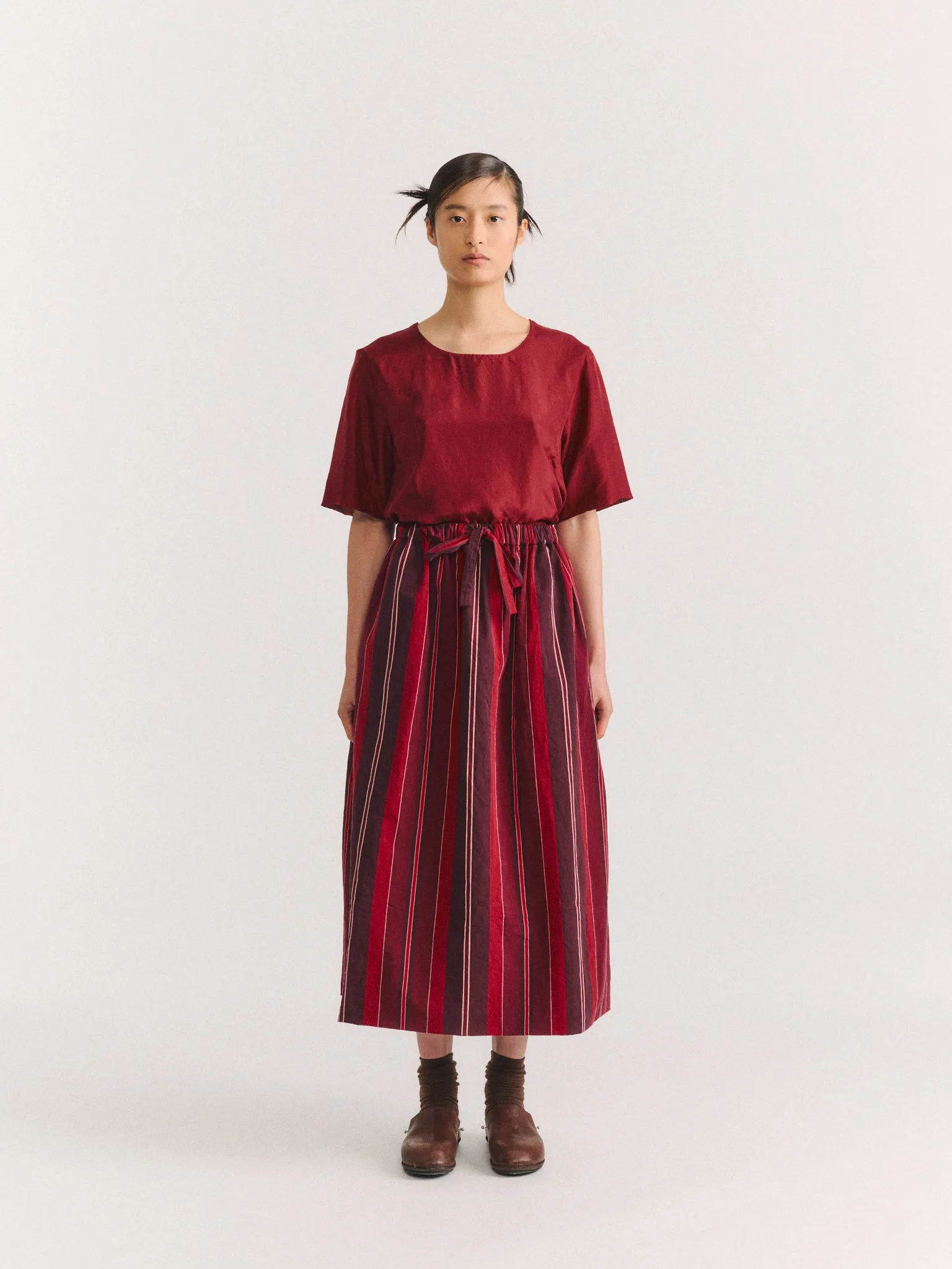 JENNIE SKIRT - PAPER COT STRIPE - REDS STRIPES sold by Casey Casey product image thumbnail 2