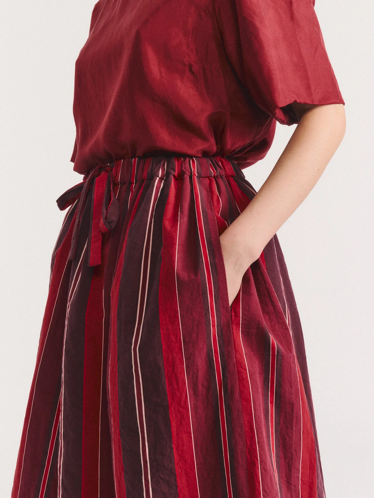 JENNIE SKIRT - PAPER COT STRIPE - REDS STRIPES sold by Casey Casey product image thumbnail 5