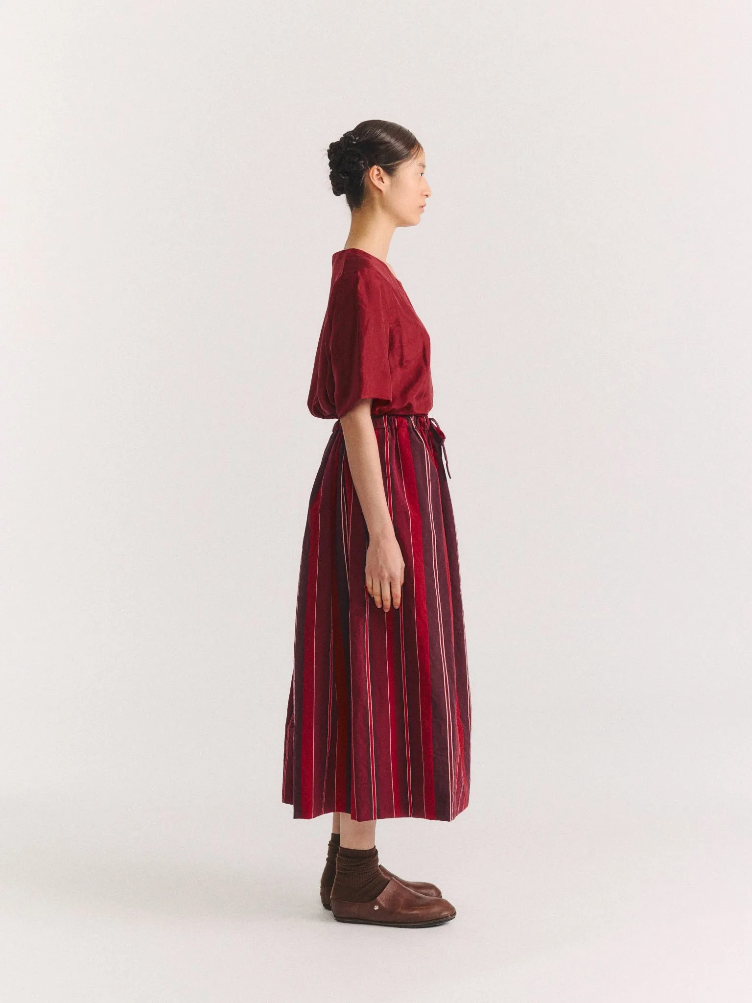 JENNIE SKIRT - PAPER COT STRIPE - REDS STRIPES sold by Casey Casey product image thumbnail 3