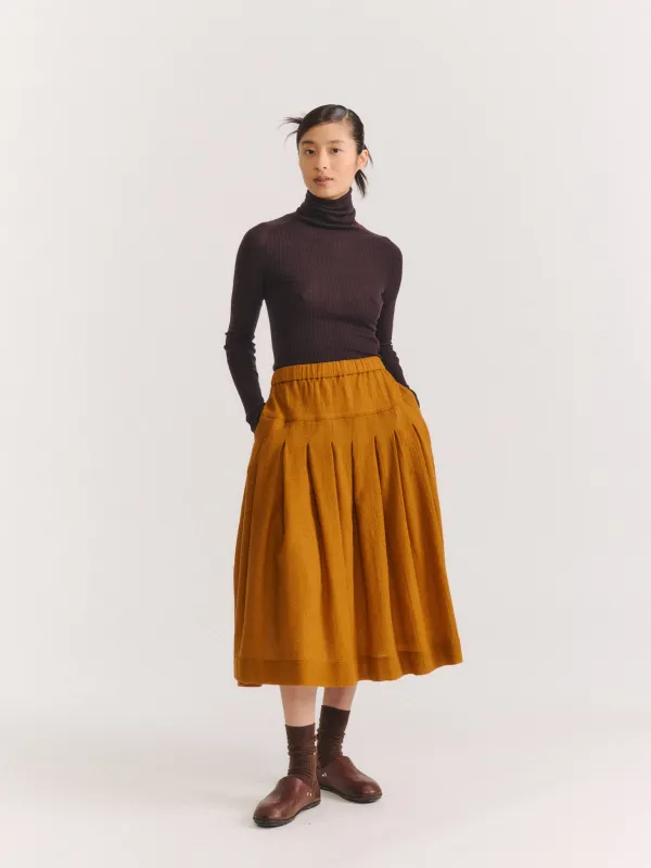 RIVA SKIRT - OPEN WEAVE - GOLD made by Casey Casey