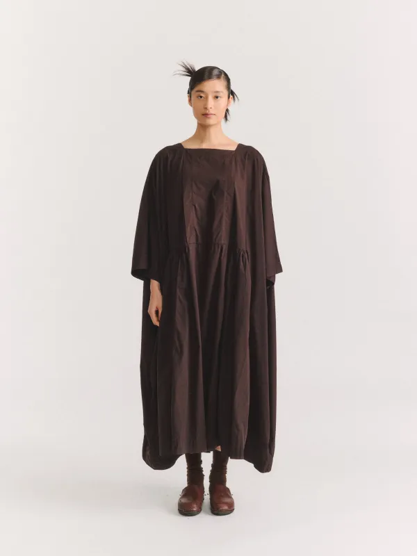 AURELIA DRESS - L COT - DARK BROWN made by Casey Casey
