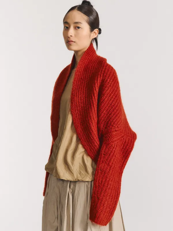 CARDIGAN - MOHWOOL - RUST made by Casey Casey