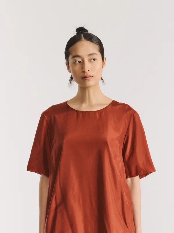2 LAYERS TOP - L-SILK - TERRACOTTA made by Casey Casey