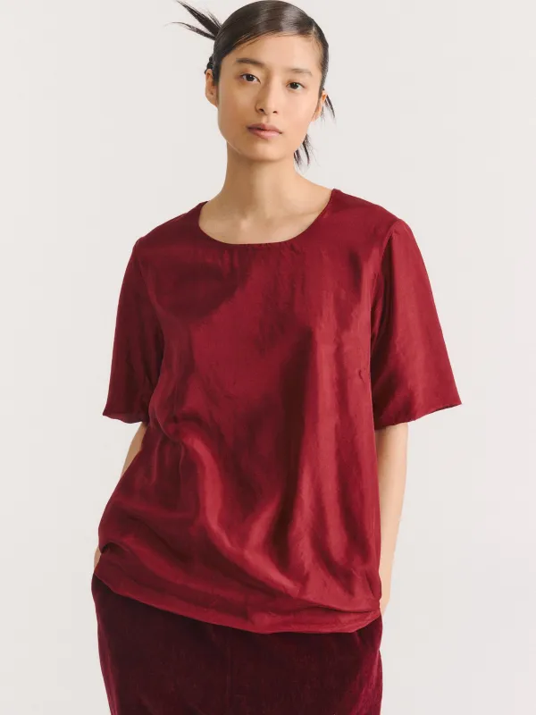 2 LAYERS TOP - L-SILK - PRUNE made by Casey Casey