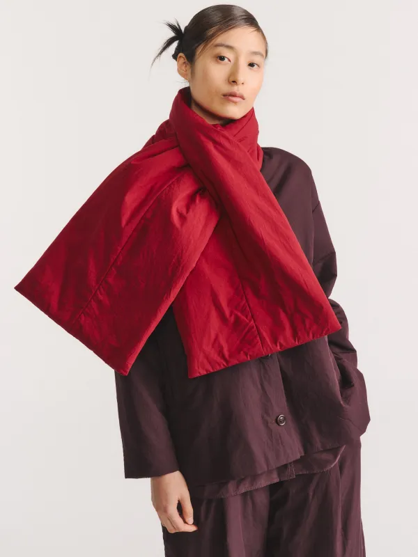 JULIANNE SCARF - CHALK POPLIN - GARNET made by Casey Casey