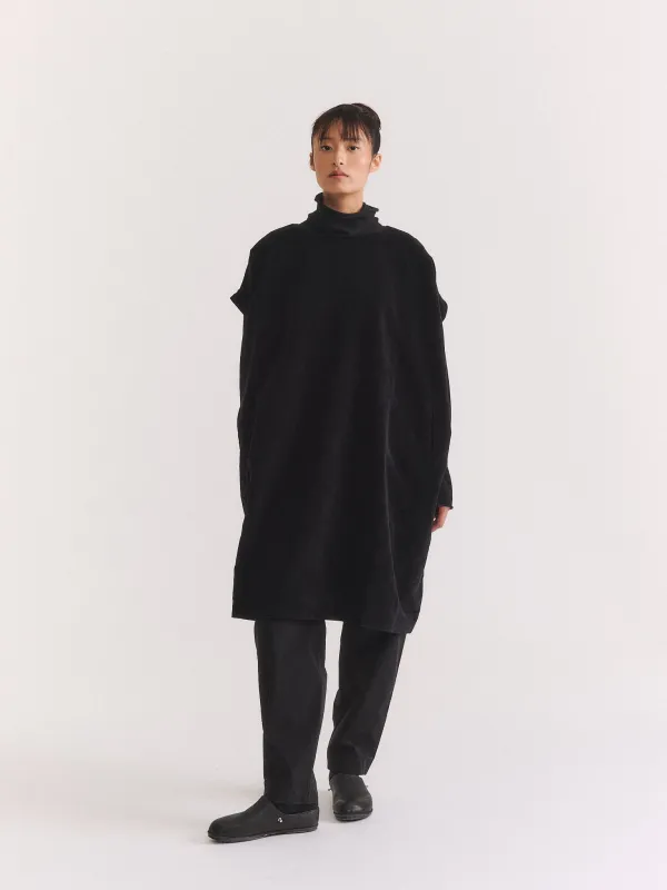 FRANCESCA TUNIC - MID VELVET - BLACK made by Casey Casey