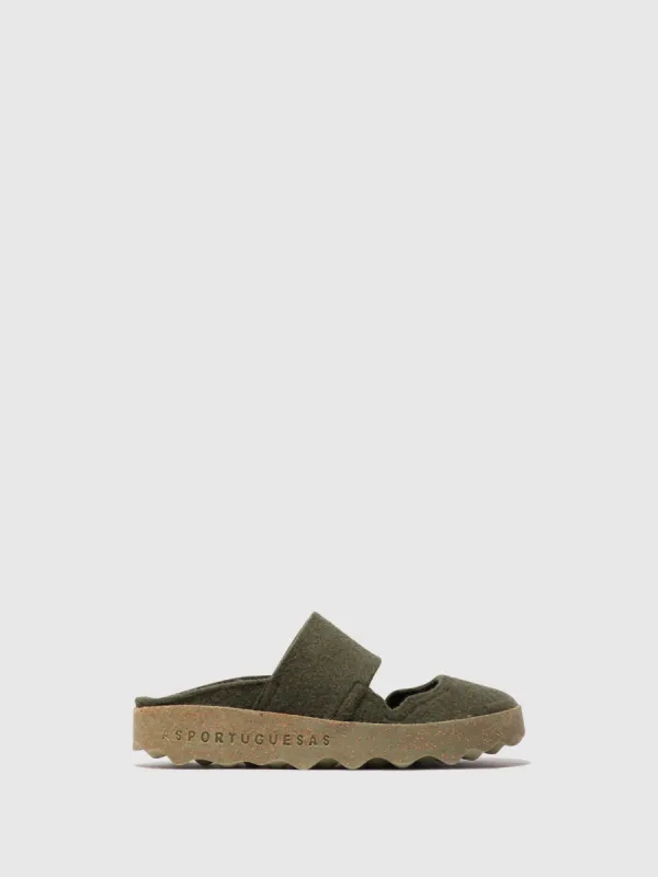 Round Toe Mules CANU MILITARY GREEN sold by Asportuguesas